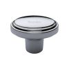 Heritage Brass Cabinet Knob Stepped Oval Design 41mm Polished Chrome finish