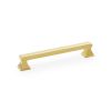 Alexander & Wilks - Jesper Square Cabinet Pull Handle - Satin Brass PVD - Centres 160mm