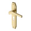 Heritage Brass Door Handle Euro Profile Plate Tiffany Design Satin Brass Finish