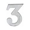 Heritage Brass Numeral 3 Self Adhesive 51mm (2") Satin Chrome finish