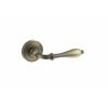 Old English Wrexham Lever Door Handle on Round Rose - Matt Antique Brass