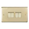 Eurolite Stainless Steel 4 Gang Switch Polished Brass