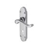 Heritage Brass Door Handle Lever Lock Savoy Design Polished Chrome finish