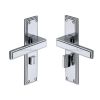 Heritage Brass Door Handle for Bathroom Atlantis Design Polished Chrome finish