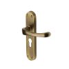 Heritage Brass Door Handle for Euro Profile Plate Gloucester Design Antique Brass finish