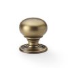 Alexander & Wilks - Kershaw Door Knob - Antique Brass- Knob 41mm