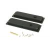 Matt Black 175mm Plain Rectangular Pull - Privacy Set