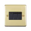 Eurolite Stainless Steel 3 Gang Switch Polished Brass