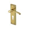 Heritage Brass Door Handle for Euro Profile Plate Hilton Design Mayfair finish