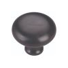 Heritage Brass Cabinet Knob Victorian Round Design 38mm Matt Black finish