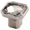 Square Crystal Knob 32mm - Polished Chrome