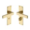 Heritage Brass Door Handle for Bathroom Metro Design Satin Brass finish