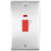 Eurolite Enhance Decorative 45Amp Switch with Neon Indicator Satin Stainless Steel