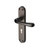 Heritage Brass Door Handle Lever Lock Luna Design Matt Bronze finish