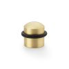 Alexander & Wilks - Dome Top Floor Mounted Door Stop -  Satin Brass