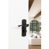 Old English Warwick Key Lever Door Handle on Backplate - Matt Black