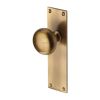 Heritage Brass Mortice Knob on Latch Plate Balmoral Design Antique Brass finish