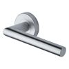 Heritage Brass Door Handle Lever Latch on Round Rose Athena Design Satin Chrome finish