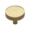 Heritage Brass Cabinet Knob Knurled Disc Design 38mm Polished Brass finish