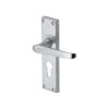 Heritage Brass Door Handle for Euro Profile Plate Victoria Design Satin Chrome finish