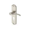 Heritage Brass Door Handle for Euro Profile Plate Howard Design Satin Nickel finish