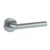 Forme Elle Lever Door Handle on Minimal Round Rose - Satin Chrome