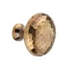 Hammered Mushroom 32mm Cupboard Knob Aged Brass