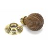 Rosewood & Polished Brass Beehive Mortice/Rim Knob Set