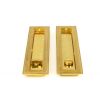 Polished Brass 250mm Art Deco Rectangular Pull - Privacy Set