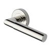 Heritage Brass Door Handle Lever on Rose Bauhaus Mitre Design Polished Nickel Finish