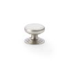 Alexander & Wilks - Waltz Round Cupboard Knob on Stepped Rose - Satin Nickel - Knob 32mm