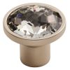 Round Crystal Knob 34mm - Matt Satin Nickel