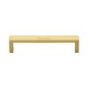 Heritage Brass Cabinet Pull Wide Metro Design 128mm CTC Satin Brass Finish