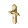 Heritage Brass Door Handle for Euro Profile Plate Lisboa Design Satin Brass finish