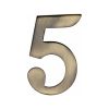 Heritage Brass Numeral 5 Self Adhesive 51mm (2") Antique Brass finish