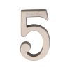 Heritage Brass Numeral 5 Concealed Fix 76mm (3") Satin Nickel finish