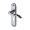 Sorrento Door Handle for Euro Profile Plate Aurora Design Satin Chrome finish