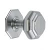 Octagonal Centre Door Knob Satin Chrome