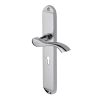 Heritage Brass Door Handle Lever Lock Algarve Long Design Polished Chrome finish