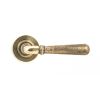 Aged Brass Hammered Newbury Lever on Rose Set (Beehive) - U