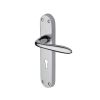 Heritage Brass Door Handle Lever Lock Sutton Design Polished Chrome finish