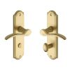 Heritage Brass Door Handle for Bathroom Howard Design Satin Brass finish