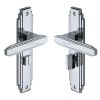 Heritage Brass Door Handle for Bathroom Astoria Design Polished Chrome finish