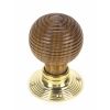 Rosewood & Polished Brass Beehive Mortice/Rim Knob Set