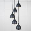 Smooth Brass Brindley Cluster Pendant in Soot