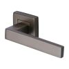 Heritage Brass Door Handle Lever Latch on Square Rose Delta Sq Design Matt Bronze finish