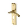 Heritage Brass Door Handle for Euro Profile Plate Centaur Design Satin Brass finish