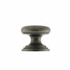 Old English Lincoln Solid Brass Victorian Cabinet Knob 32mm on Concealed Fix - Distressed Silver