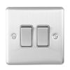 Eurolite Enhance Decorative 2 Gang Switch Satin Stainless Steel