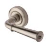 Heritage Brass Door Handle Lever Latch on Round Rose Colonial Design Satin Nickel finish